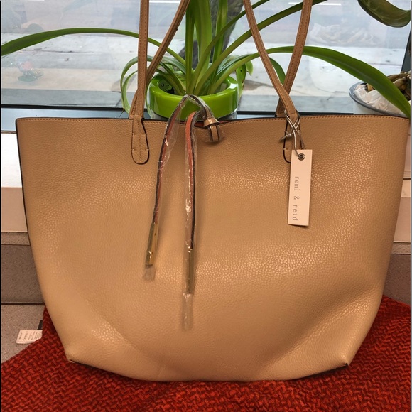 Remi & Reid Handbags - Remi & Ried, Vegan Leather reversible Tote Bag
